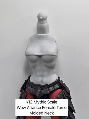 3d Printed Wow Alliance FEMALE TORSO MOLDED NECK Mythic Legions 1/12 Scale 2.0