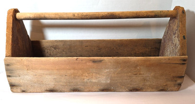 C. 1940's Vintage Wooden New York Central System Railroad Wooden Tool Caddy