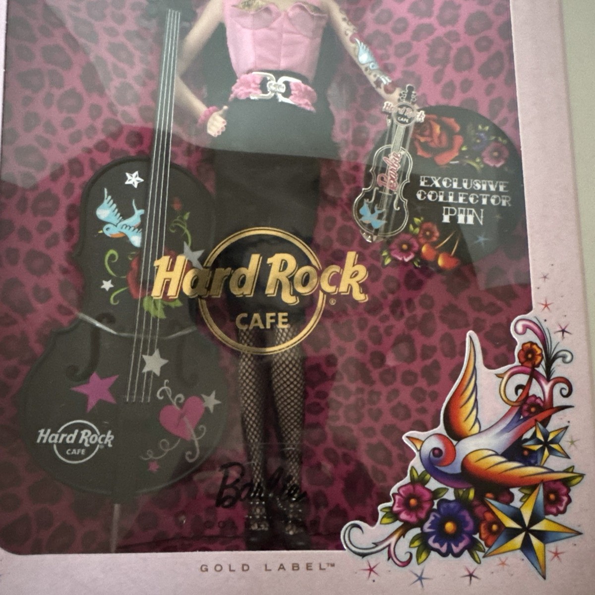 Hard Rock Cafe Barbie Doll With Exclusive Pin Gold Label Limited
