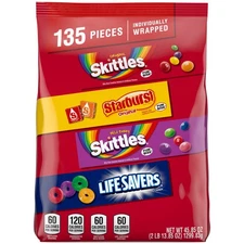 Mars Drinks 29689 Skittles, Starburst And Life Savers Fun Size Fruity Candy