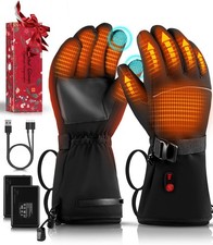 Electric Heating Ski Gloves with 5000mAh Rechargeable Battery Pack,Touchscreen-M