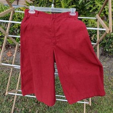 Vintage 70s/80s Casual Corner corduroy culottes women's size 11 brick red