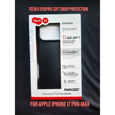 FOR iPhone 17 Pro Max Tech21  EvoPro w/MagSafe Case 32.8 FT/10M  DROP PROTECTION