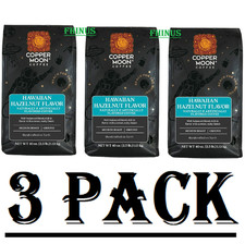 3 Pack Copper Moon World Coffee Hawaiian Hazelnut Ground Medium Roast 40 oz