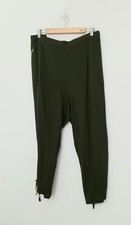 Susan Graver Weekend Pants Women's Size 4X Crop Green Ruching Detail Zip Pockets