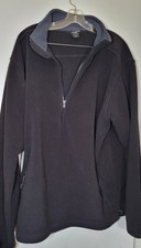 L.L. Bean Men's XL Regular Fit Black Fleece 1/4 Zip Pullover Sweater Sweatshirt