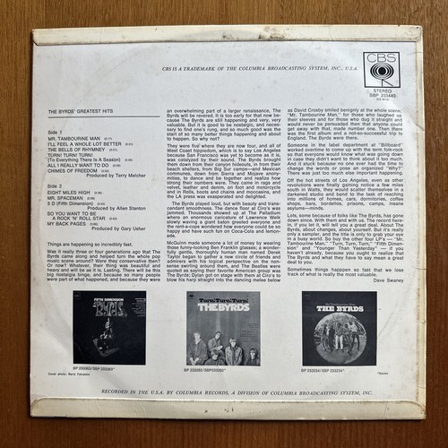 THE BYRDS GREATEST HITS VINYL LP RECORD 1967 OZ SELLER - Picture 2 of 6
