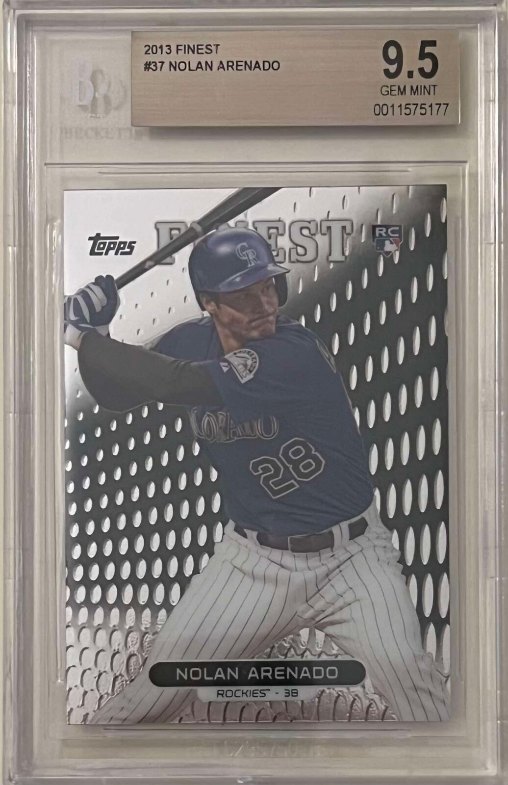 NOLAN ARENADO ROOKIE BGS 9.5 2013 TOPPS FINEST GEM MINT CARD COLORADO ROCKIES RC
