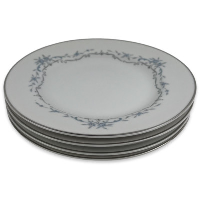 Mikasa Chadsworth Bread Plates Lot of 4 VTG Jyoto Blue Floral 8273 Japan