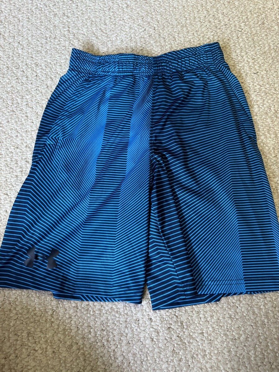 Boy's Youth Medium Under Armour UA Lightweight Loose Fit Striped Shorts