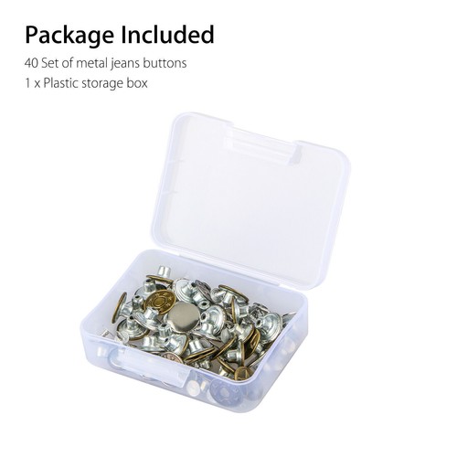 40 Sets Metal Jeans Button Tack Buttons Replacement Kit Repair For Sewing Pants - Picture 8 of 8