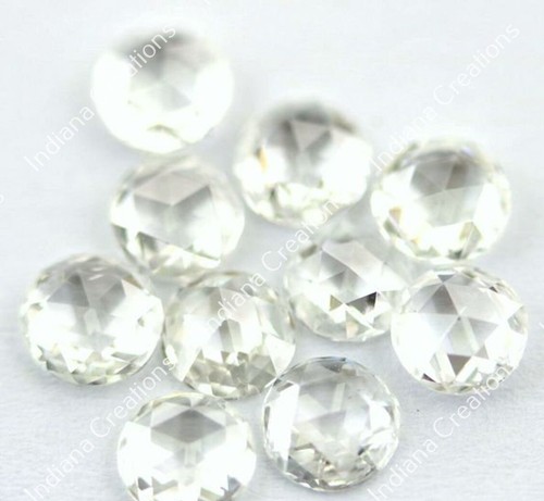 Calibrated Crystal Quartz Round Rose Cut 5x5mm to 12x12mm Natural Gemstone - Bild 2 von 7