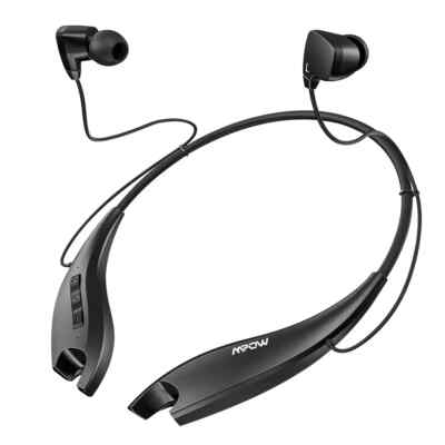 Mpow Jaws Gen-5 Wireless Bluetooth Headset Neckband Retractable Earphone Earbuds