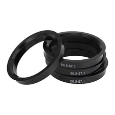 Hub Centric Rings,57.1mm ID 66.5mm OD Car Wheel Hubrings ABS Plastic Black,4pcs