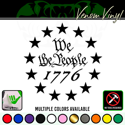 1776 We The People Stars Vinyl Decal Window Sticker American Flag ...
