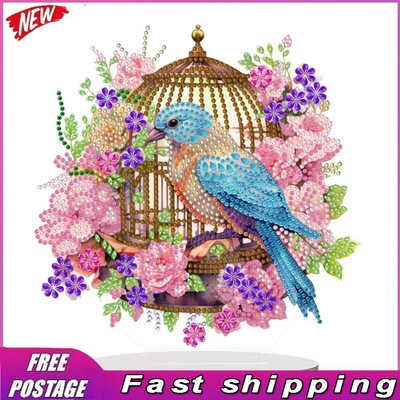 Round+Special Shape Desktop Diamond Art Kits Flowers Bird Cage for Office Decor