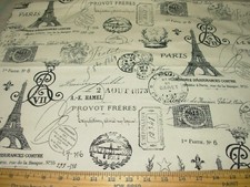 2 5/8 YDS~REGAL  PARIS FRENCH WRITING COTTON ...