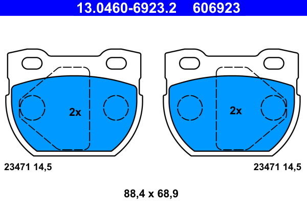 ATE 13.0460-6923.2 Brake Pad Set, disc brake for LAND ROVER