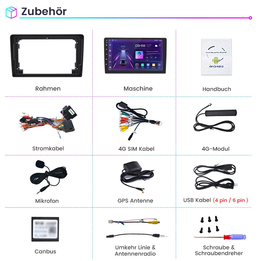 6+128G 8Kern Android 14 Carplay Für Opel Zafira B Astra H Autoradio GPS Navi DAB - Bild 4 von 4