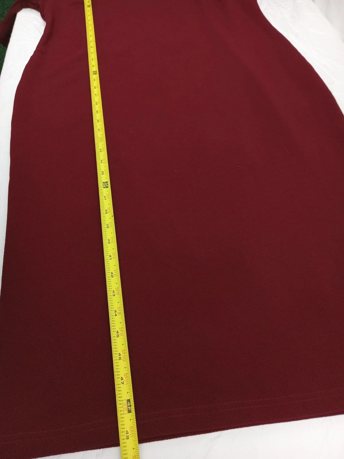 VETEMENTS Abito donna SHEIN curvo taglia 3XL finto scollo tinta unita tubino rosso scuro midi