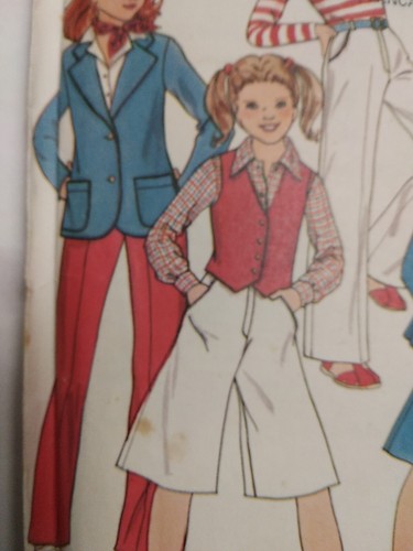 Vest Blazer Jacket Pants Culottes Girls 14 Butterick 5893 Sewing Pattern VTG FF - Picture 3 of 7