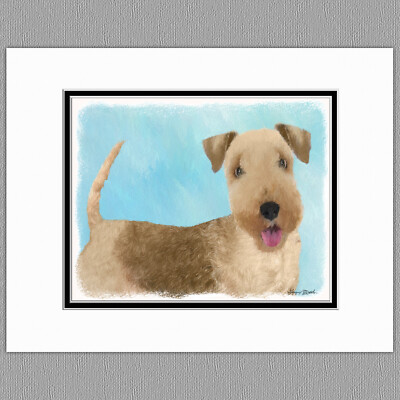 Lakeland Terrier Dog Original Art Print 8x10 Matted to 11x14