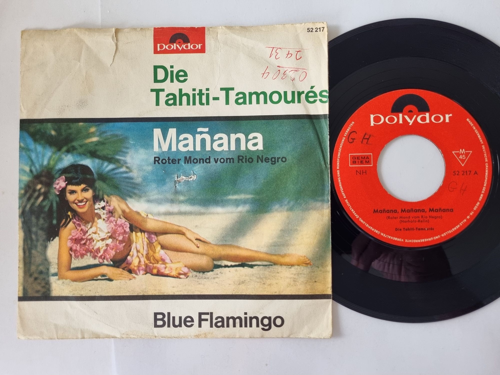 Die Tahiti-Tamourés - Mañana (Roter Mond vom Rio Negro) 7'' Vinyl Germany