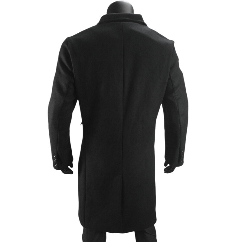 Spring Autumn Thick Woolen Jacket Mens Coat Overcoat Double Breasted