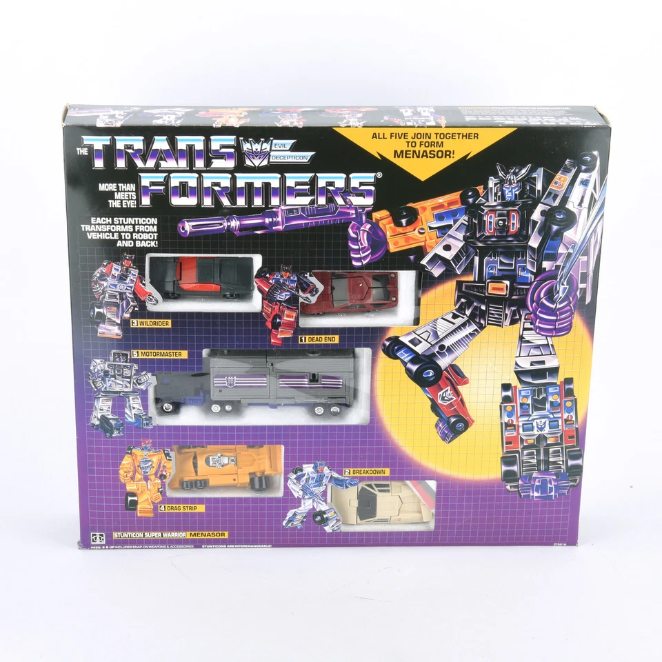 Transformers G1 Stunticon Menasor 5 Transforming Figures Set Reissue Version Box - Image 2 of 4