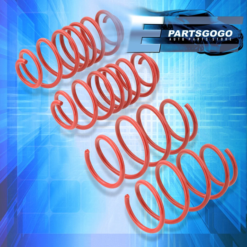 For 06-12 Mitsubishi Eclipse 4G 2.5" Drop Height Coil Lowering Springs Kit Red Foto 3 de 3