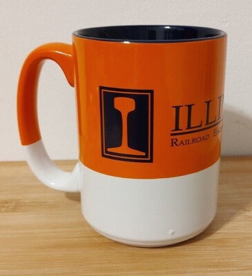 Illinois Railroad Engineering Program Coffee Mug Cup Orange Train Civil Engineer