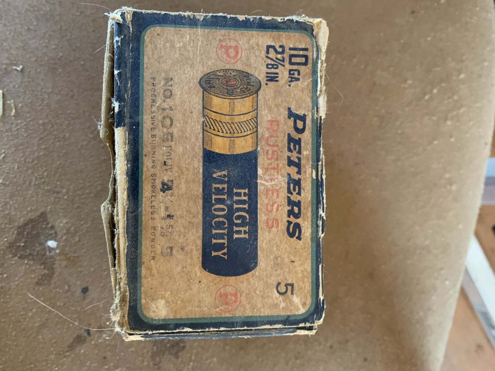 VINTAGE PETERS HIGH VELOCITY RARE 10 GAUGE SHOT SHELL BOX (EMPTY) | eBay