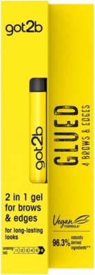 Got2b Glued 2-in-1 Brow Gel & Edge Control, 0.54 Fl Oz, Strong Hold Styling