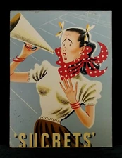 Vintage 1940s Sucrets Advertising Cardboard Store Display Poster Joesph Binder