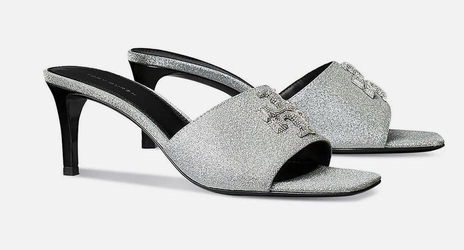 Nuovissimo sandalo tory burch wn 6 eleanor pave mule 65 mm pelle glitter 151838