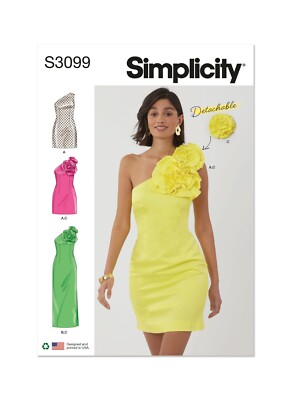 SIMPLICITY 3099 MISS & PETITE KLEIDER Schnittmuster Größen 4-12 & 12-20 DURCHSCHNITTLICH