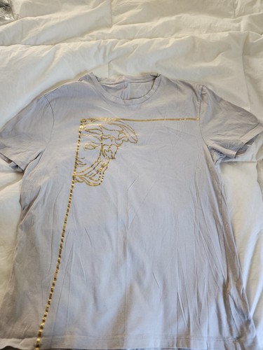 Versace Collection T-Shirt Mens Gray gold size LG Fits Like Medium - 第 1/9 張圖片