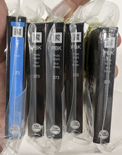 Lot of 5 Epson 273 Ink Cartridges 4 Black, 1 Cyan Genuine