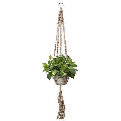 Antner 6 Legs 43.5 Inches Plant Hanger Natural Jute Macrame Hanging Planter For Indoor Outdoor And Square Pots,Large (608912196103)