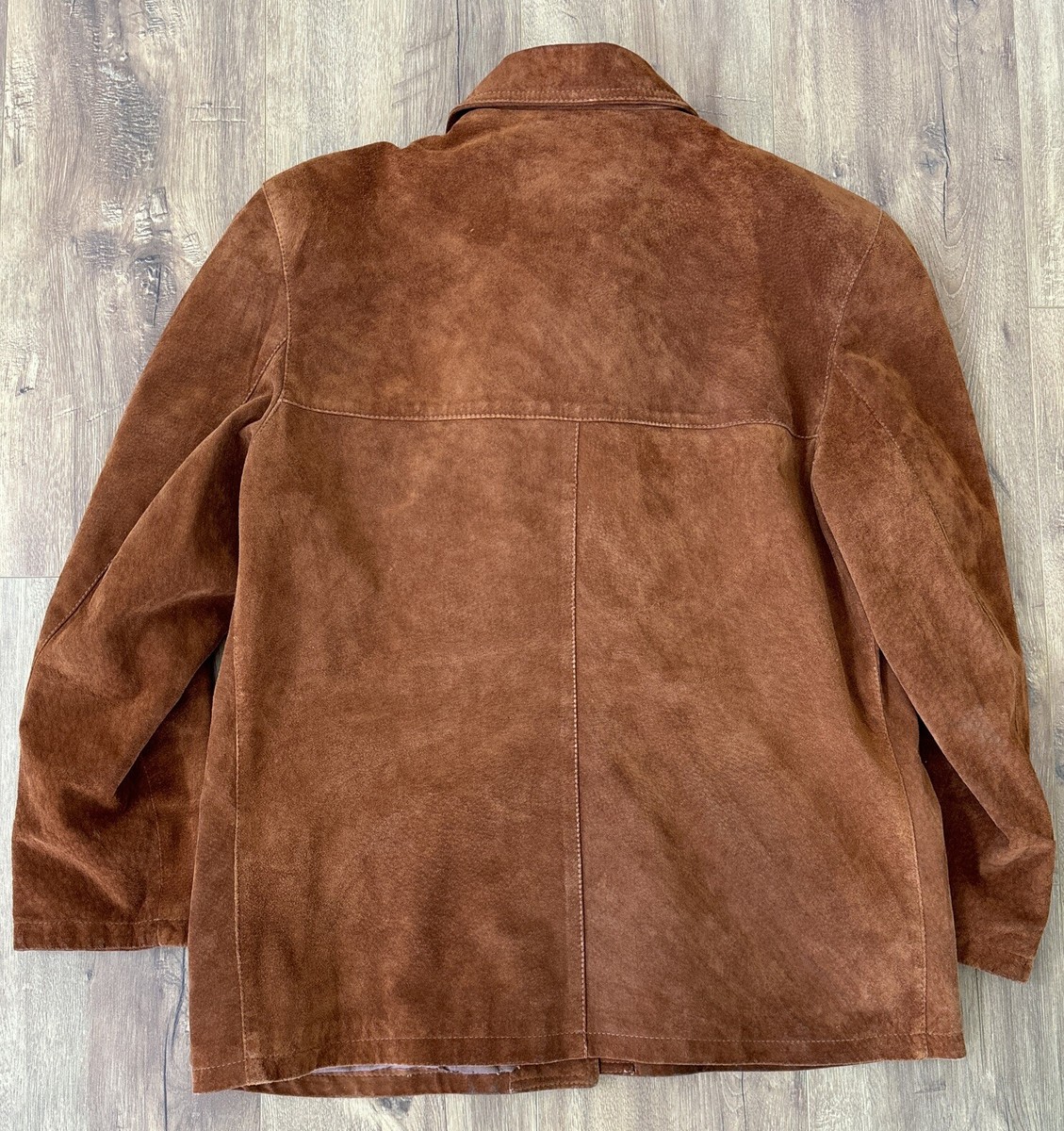 Veste En Cuir De Daim Vera Pelle Pour Homme - Taille 52 Marron - Vintage - Occasion Très Bon état
