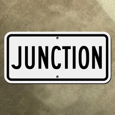 JUNCTION highway road sign route marker auxiliary supplemental 1948 banner