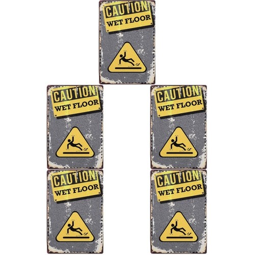 Set of 5 Warning Sign Business Wet Floor Safety Signs Caution eBay