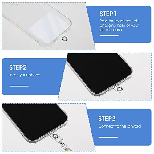 10Pcs Universal Phone Tether Tab Phone Lanyard Replacement Patches w/ Metal Ring - 第 4/7 張圖片