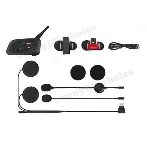 2x 1200M Bluetooth Motorcycle Intercom 6 Riders Communication BT Helmet Headset - Picture 14 of 14