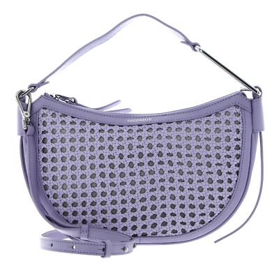 COCCINELLE Handbag Faux Leather Woven Handtasche Lavend. / Lavend.
