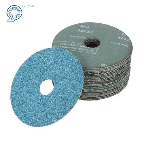 25 Piece Zirconia Resin Fiber Sanding And Grinding Discs 36 Grit 4.5" x 7/8" New - Picture 5 of 8