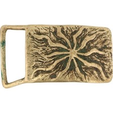 Art Brass Abstract Sun Boho Hippie Modernist Sunshine 1970s Vintage Belt Buckle