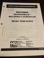 WHISPERWELD SDW-225SS OPERATING INSTRUCTIONS PARTS MANUAL MQ Multiquip Welder