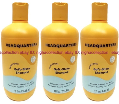 ( Lot 3 ) Headquarters Glow Forth Scalp-Support Soft Shine Shampoo 12 oz EachNEW