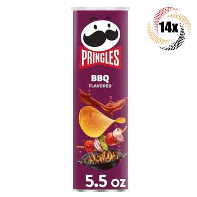 14x Cans Pringles BBQ Barbecue Flavored Potato Crisps Chips Snack - 5.5oz